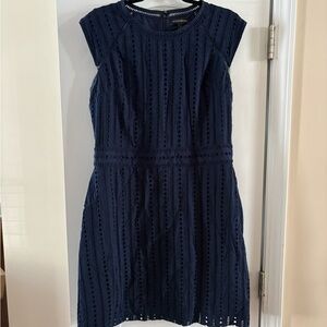 Banana Republic Navy Eyelet Mini Dress